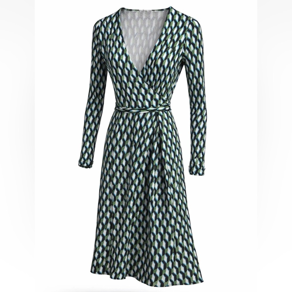 Diane von Furstenberg x Target Wrap Dress Size S Green Blue